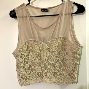 Wet Seal Mesh Sleeveless Tank